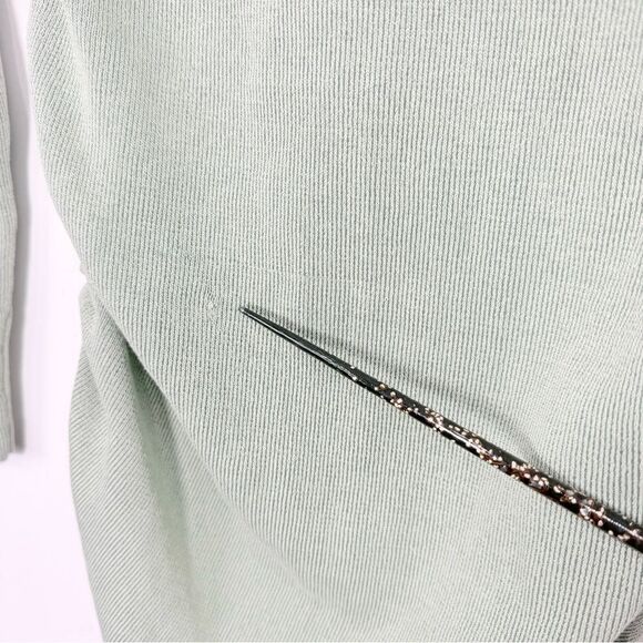 Lioness Military Minds Light Green Ruched Tie Side Ling Sleeve Stretch Dress NEW - Picture 16 of 16